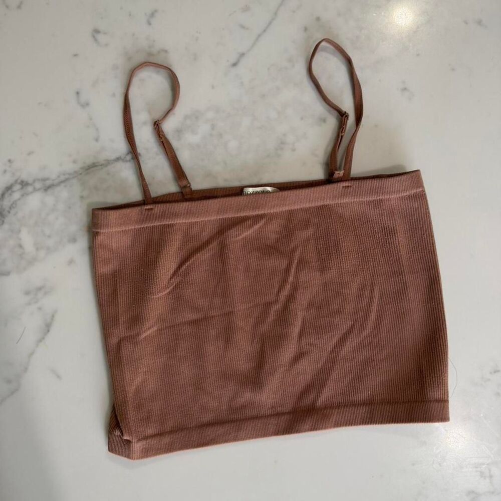 Unbranded Women's Brown and Pink Crop-top